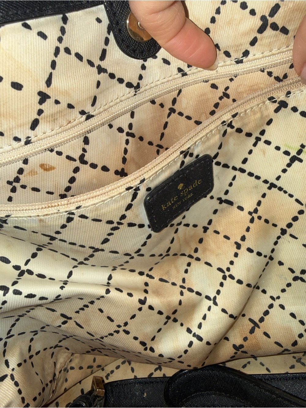 kate spade Black Saffiano Tote with Gold-Tone Plaque - Picture 4 of 7